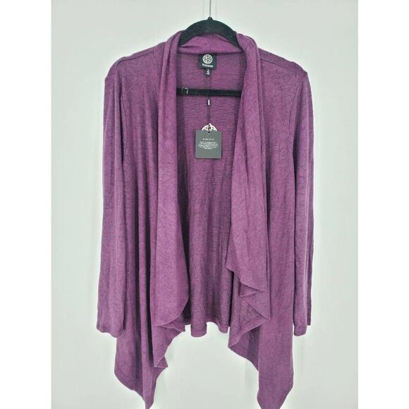 Bobeau Women's Purple Amie waterfall cardigan sweater Size Small - Picture 1 of 5